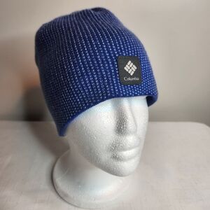 Columbia Logo Knit Reversible Blue Beanie Hat OS